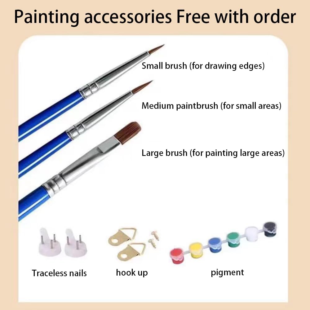 HULDFRDA Paint by Numbers Cute Sea Otter with Flower Adult Paint by Number Kits DIY Adults' Paint-by-Number Kits Color by Numbers Adult Paint by Numbers Painting Kits Without Frame. 16 x20 Inch