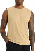 Mens Cotton Tank Tops Sleeveless Gym Shirts Modal Cut Off Muscle T Shirts Workout Running Tanks Loose Fit Atheltic Tees