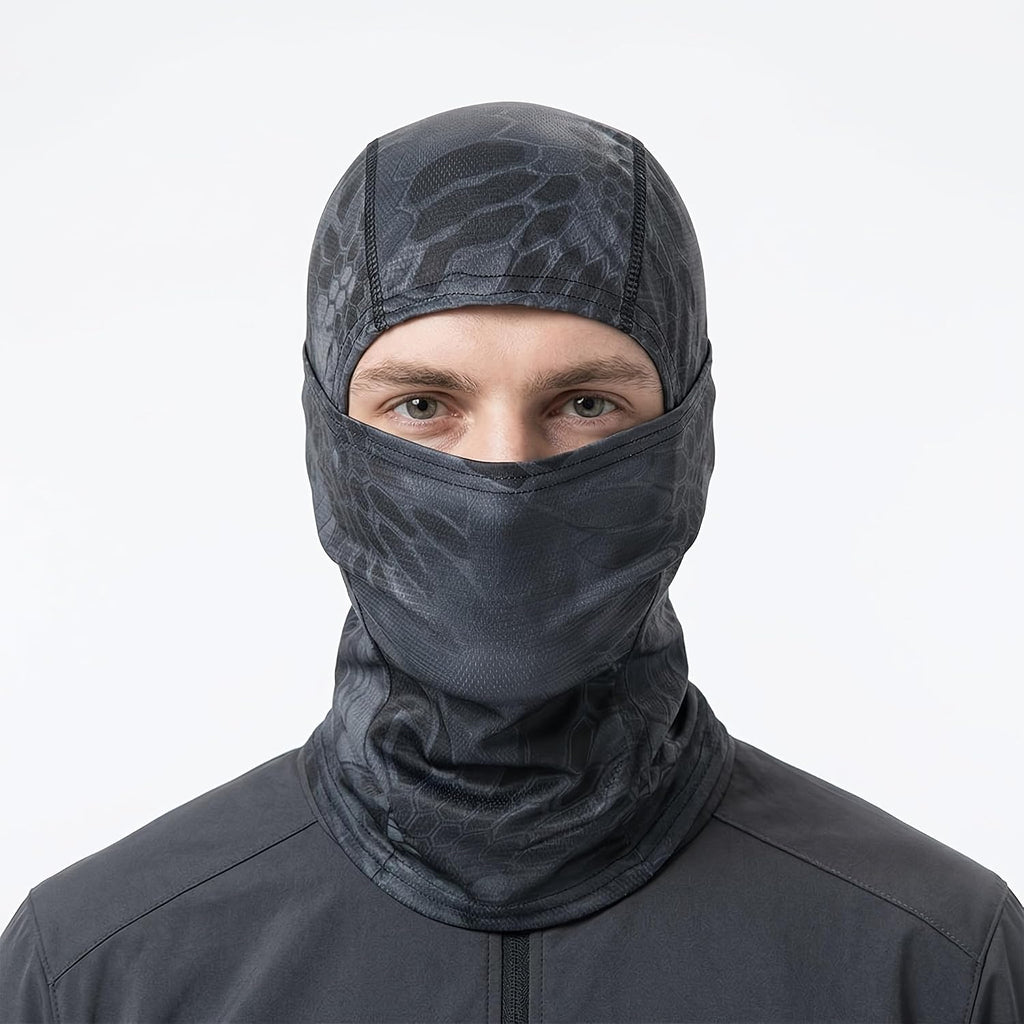 1 Pcs Unisex Summer Sun Protection Balaclava Breathable Elastic Full Face Mask for Cycling Running Hiking Fishing (Black Python) at Amazon Men's Clothing store