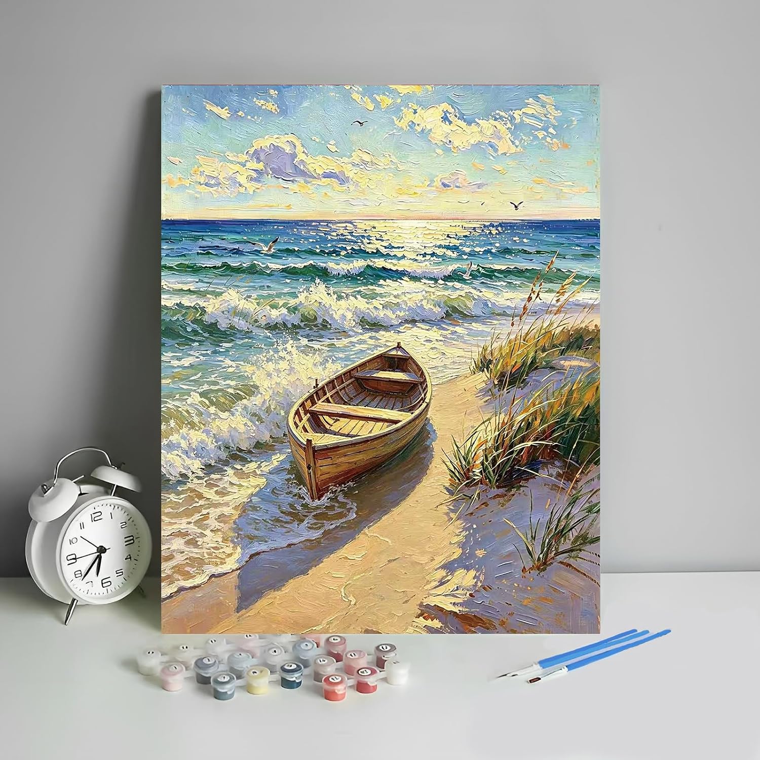 Paint by Numbers Cute Sea Otter with Flower Adult Paint by Number Kits DIY Adults' Paint-by-Number Kits Color by Numbers Adult Paint