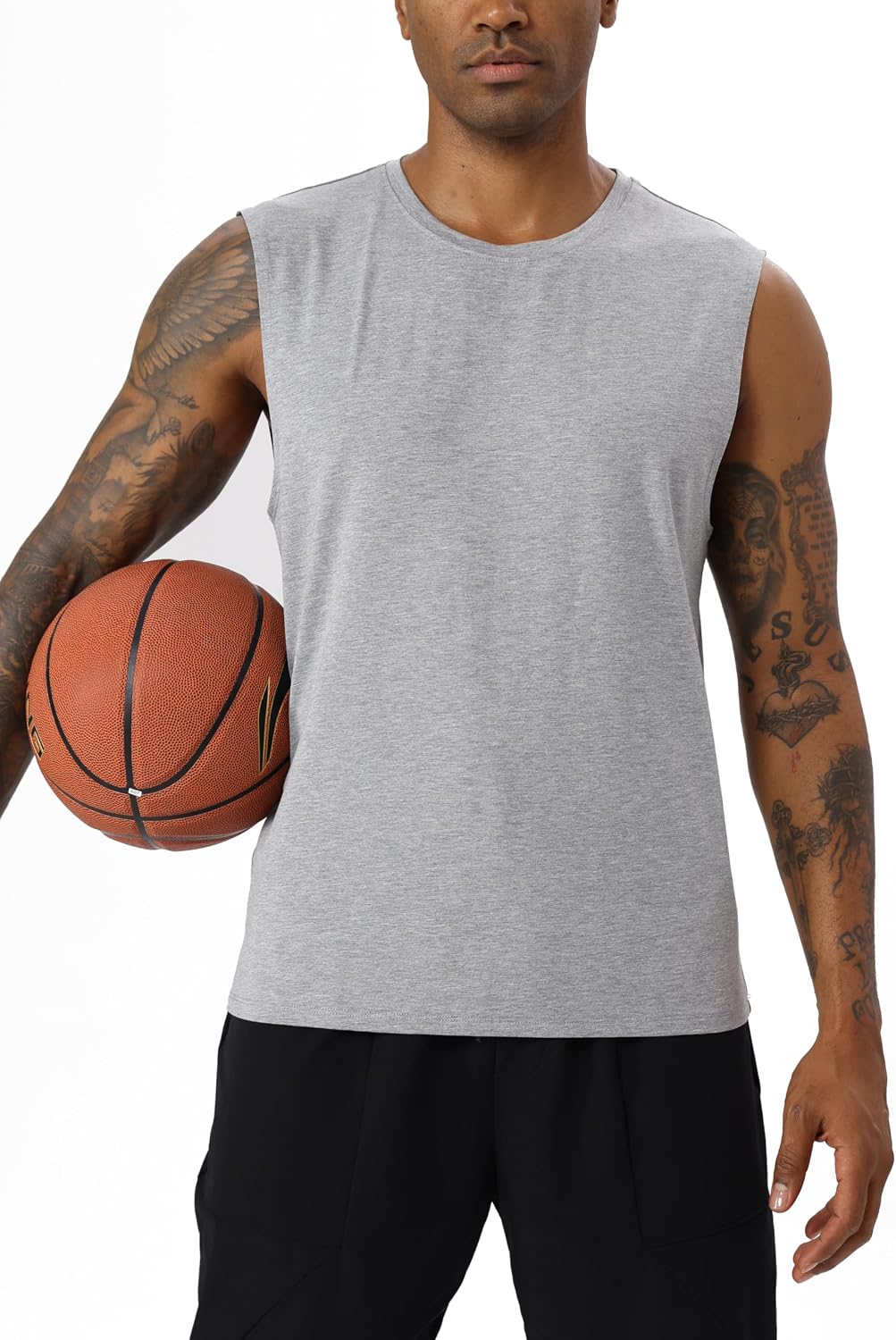 Mens Cotton Tank Tops Sleeveless Gym Shirts Modal Cut Off Muscle T Shirts Workout Running Tanks Loose Fit Atheltic Tees
