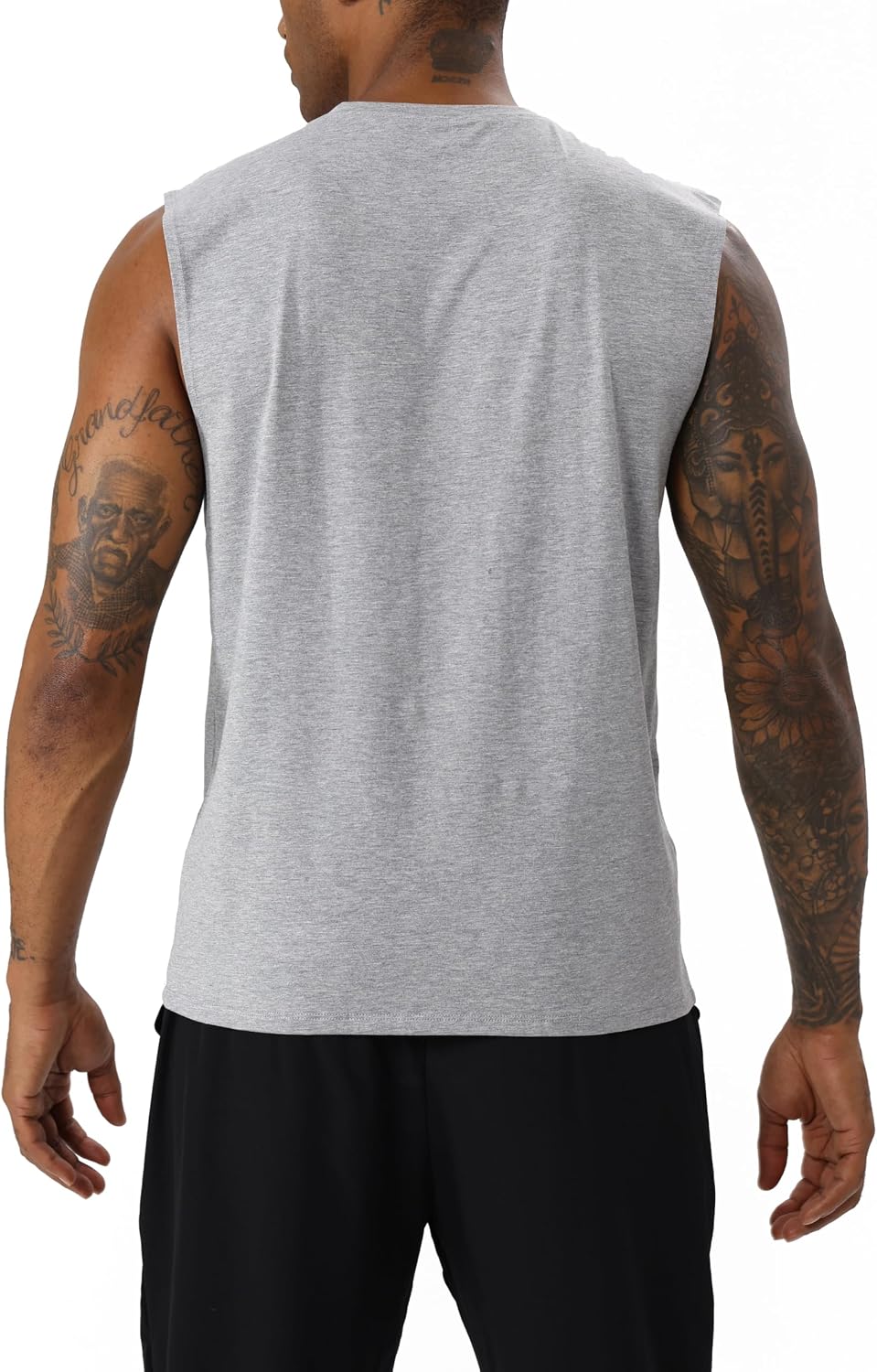 Mens Cotton Tank Tops Sleeveless Gym Shirts Modal Cut Off Muscle T Shirts Workout Running Tanks Loose Fit Atheltic Tees