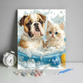 HULDFRDA Paint by Numbers Cute Sea Otter with Flower Adult Paint by Number Kits DIY Adults' Paint-by-Number Kits Color by Numbers Adult Paint by Numbers Painting Kits Without Frame. 16 x20 Inch