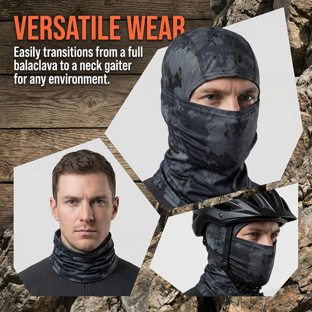 1 Pcs Unisex Summer Sun Protection Balaclava Breathable Elastic Full Face Mask for Cycling Running Hiking Fishing (Black Python) at Amazon Men's Clothing store