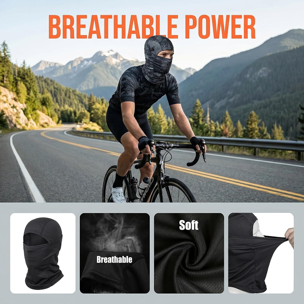 1 Pcs Unisex Summer Sun Protection Balaclava Breathable Elastic Full Face Mask for Cycling Running Hiking Fishing (Black Python) at Amazon Men's Clothing store