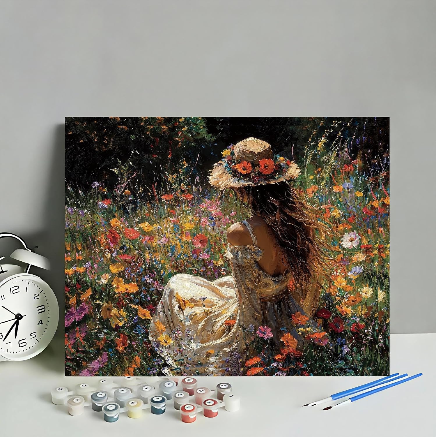 Paint by Numbers Cute Sea Otter with Flower Adult Paint by Number Kits DIY Adults' Paint-by-Number Kits Color by Numbers Adult Paint